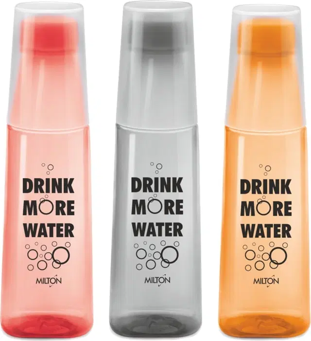 Milton Plastic Water Bottles, Pack of 3, Multicolor, 1000 ml