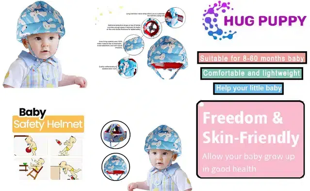 Plush Safety Helmet for Infants (Sky Blue)