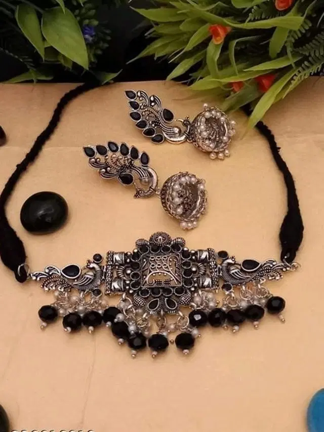 Black Pearl AD Jewellery Set