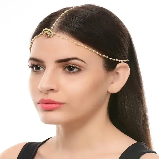 Gold Plated Mang TikKa for Women & Girls, Pack of 1
