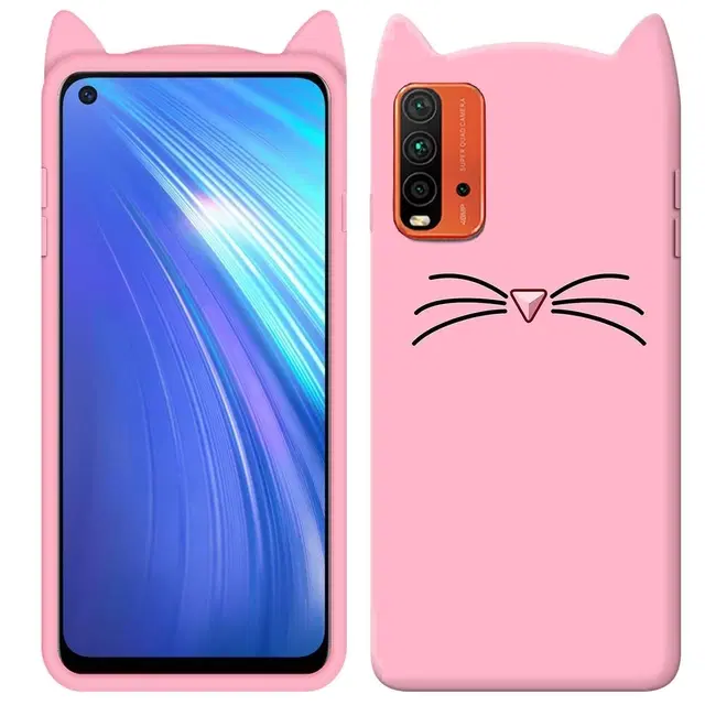 Rubber Mobile Back Cover for Xiaomi Poco M3 (Pink)