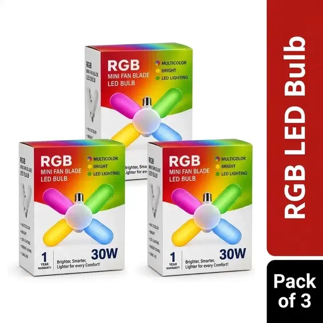 Rgb Fan 30 W Multicolor Led + Rgb Fan 30 W Multicolor Led + Rgb Fan 30 W Multicolor Led (Combo Pack of 3)