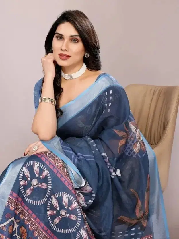 Silk Woven Design Saree for Women, Blue (6.3 m)