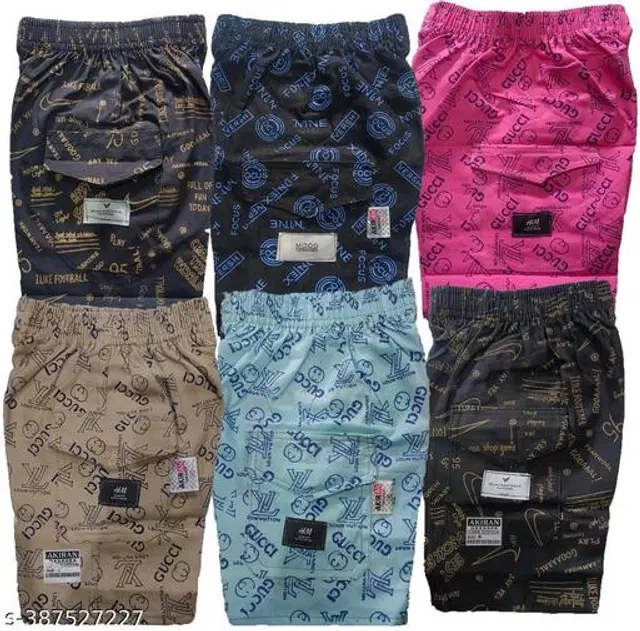 Cotton Blend Capris for Kids, Pack of 6 (Multicolor, 5-6 Years)