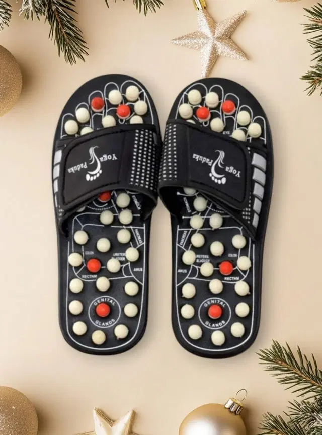 Acupressure Padukas for Men & Women, Black, 5