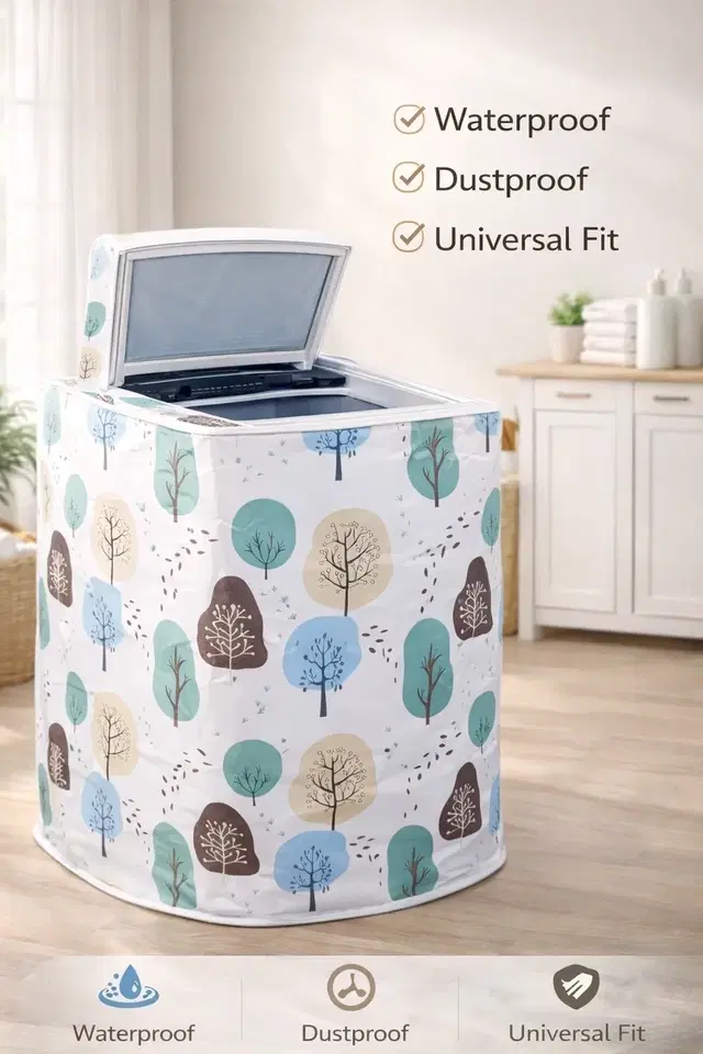 Trees Waterproof and Dustproof top-load washing machines cover