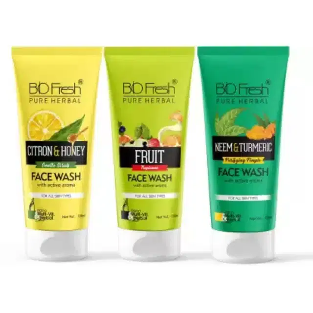 Biofresh Pure Neem & Citron Honey Face Wash , Pack of 3, 120 ml