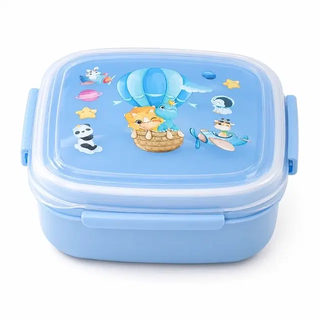 Lunch Box with Fork Blue Dino Baloon