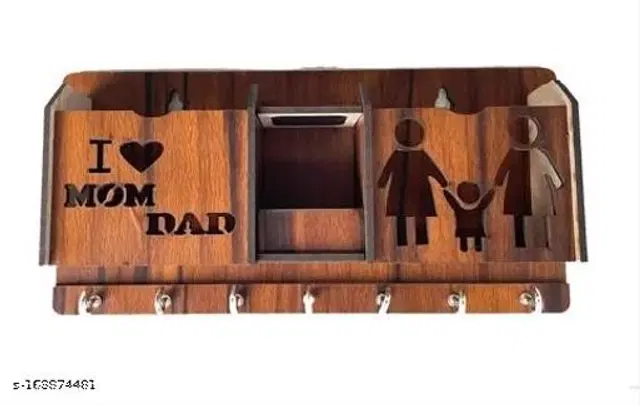 Wooden Key Holder, Brown