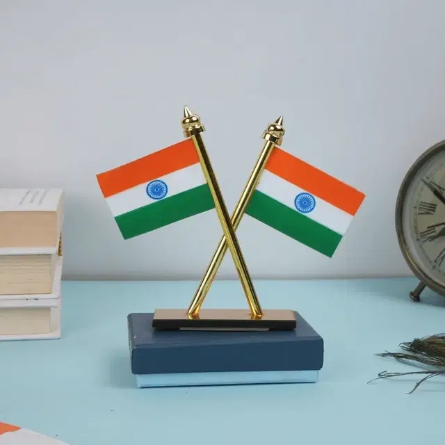 Picfest Indian Flag For Car And Desk Pack Of 1