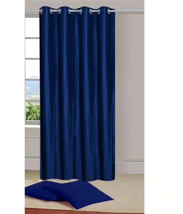 Polyester Solid Door & Window Curtains, Navy Blue, 5 feet