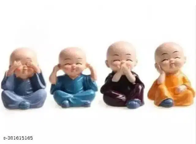 Resin Baby Monks Showpieces, Multicolor, Set of 4