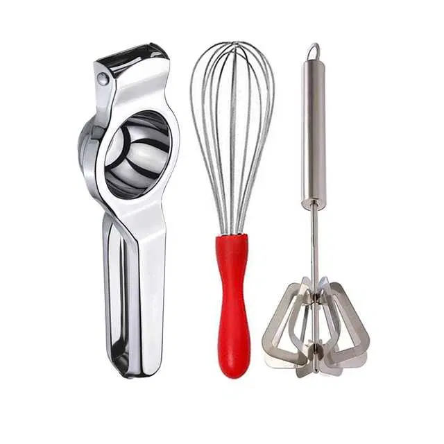 Oc9 Stainless Steel Lemon Squeezer & Egg Whisk & Hand Blender Kitchen Tool Set, O-64