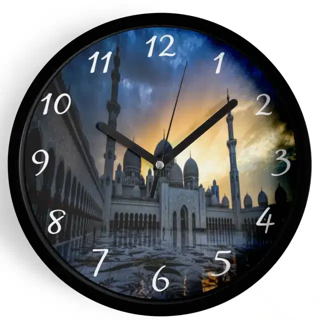 Plastic Islamic Allah Printed Wall Clock, Multicolor, 10x10 Inches