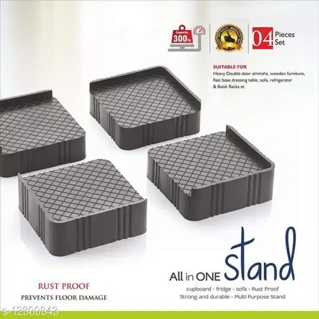 Washing Machine Stand, Black, Pack of 4