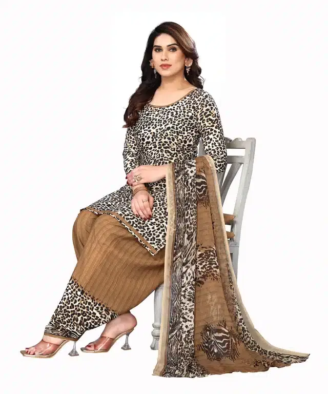 Crepe Unstitched Dress Material for Women (Multicolor)