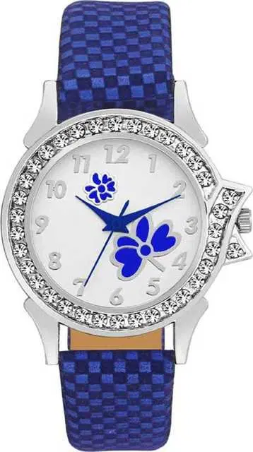 Casual Leather Analog Watch For Women (Blue) (MP-74)