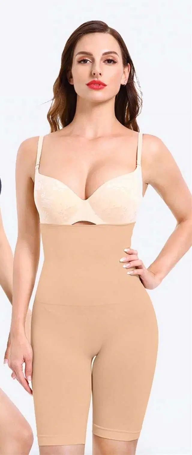 Women’s Cotton Lycra Tummy Control 4-in-1 Blended High Waist Tummy & Thigh Shapewear (S471)