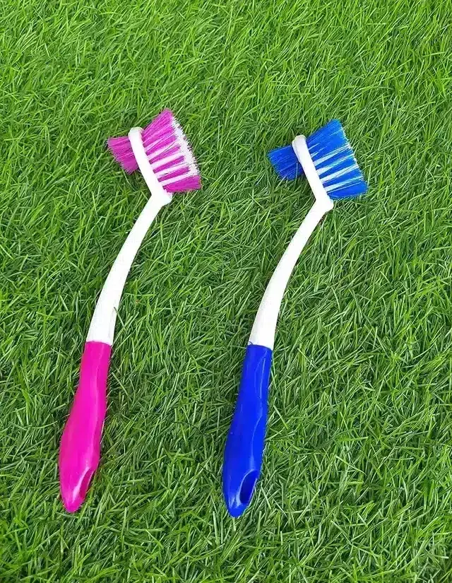 Pallavi Trading Plastic Dual Action Kitchen Cleaning Wash Basin Dish Handy Long Brush