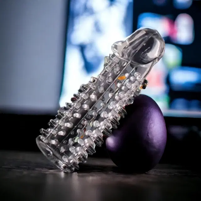 Crystal Dotted Reusable Condom for Men, Transparent, Pack of 1