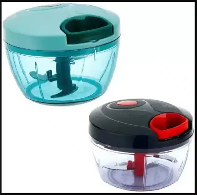 Manual Vegetable Chopper, Pack of 2, 450 ml, Multicolor