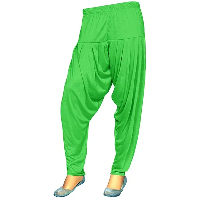 Viscose Rayon Solid Patiala for Women (Light Green, 2XL)