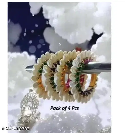 Pack of 4 Multi Color Kodi Bangle, Shell Bangle,