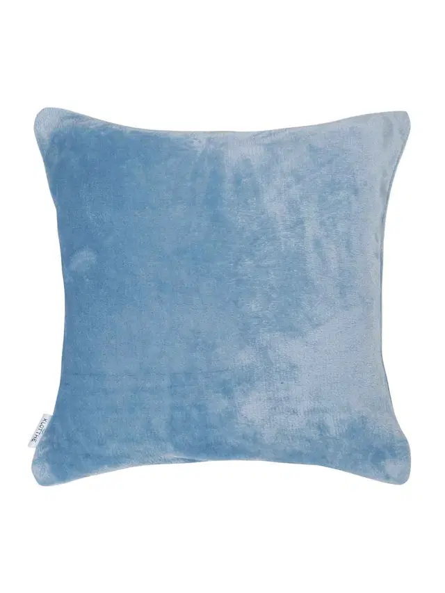 Velvet Cushion Cover, Sky Blue, 12x12 inches