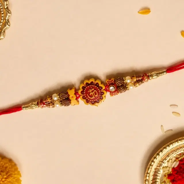 Designer Floral Beaded Rakhi for Brother
