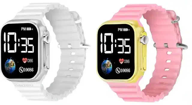 Electronic LED Digital Watch for Kids, Pack of 2 (Multicolor)