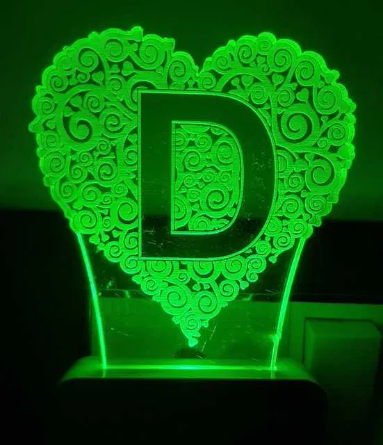 7 Colors Changing 3D LED Night Lamp with Plug for Home & office, Small Size, Ms-144