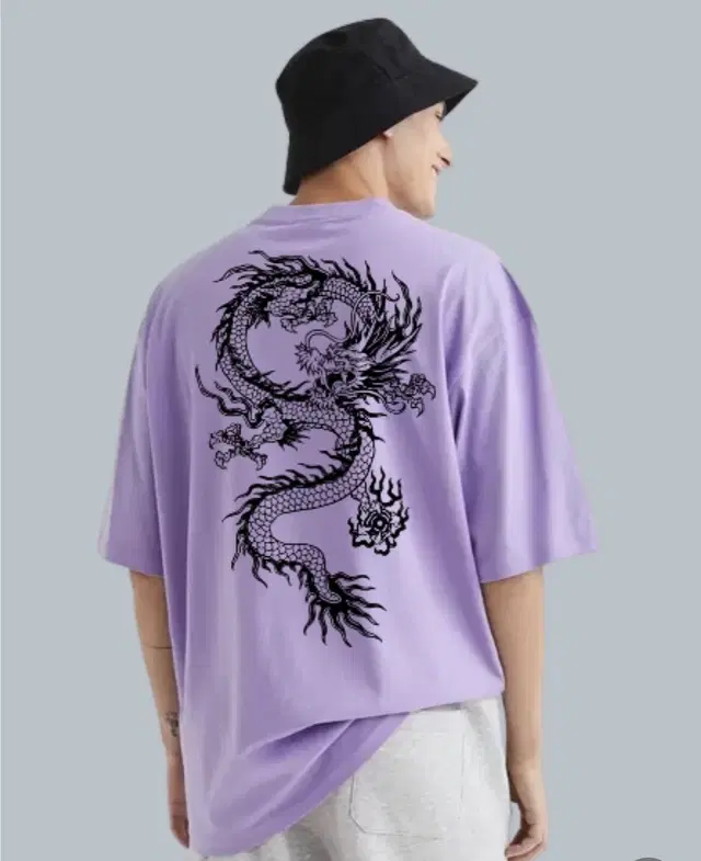 Half Sleeves Oversized T-Shirt for Men (Lavender, M)