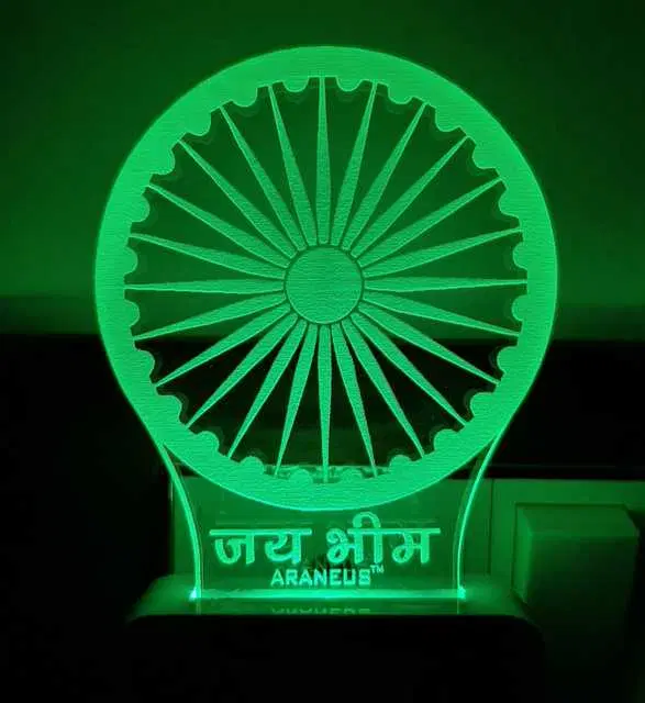 Unicept Jai Bhim Chakra LED 3D Illusion 7 Color Changing Night Lamp, Multicolor, NE-64