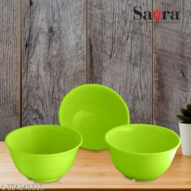 Plastic Bowls, Multicolor, 300 ml, Pack of 3