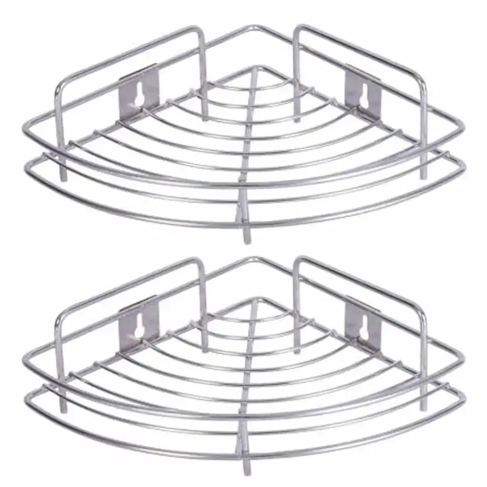 Oc9 Stainless Steel Corner Shelf 9X9 Inch, Pack Of 2