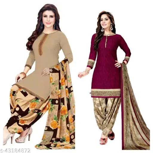 Free Size Suits for Women, Pack of 2 (Beige, Semi Stitched)