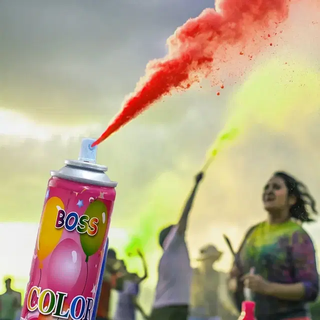 Boss Color Snow Spray 350 ml Red, Pack of 1