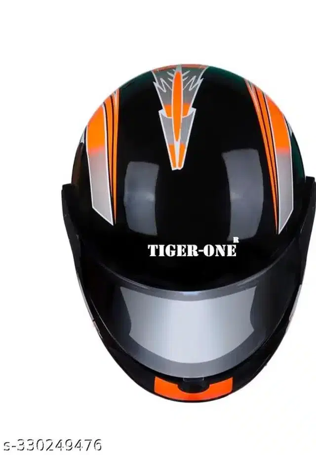 Full Face Helmet for Men & Women, Black & Orange