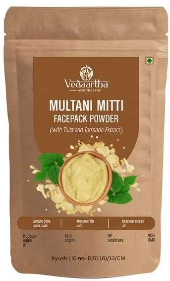 Vedaartha Multani Mitti Face Pack Powder with Tulsi & Turmeric (100 g)