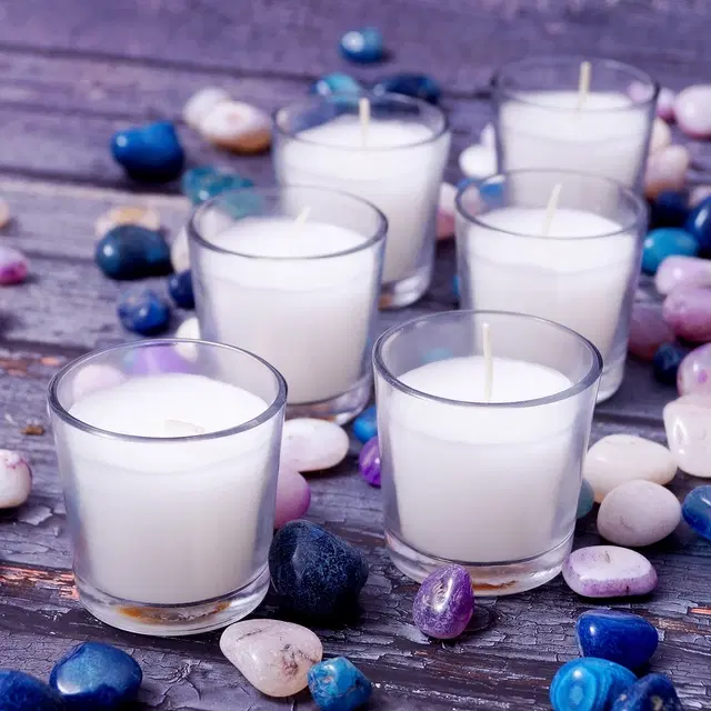 Votive Glass Candles, Multicolor, Pack of 6