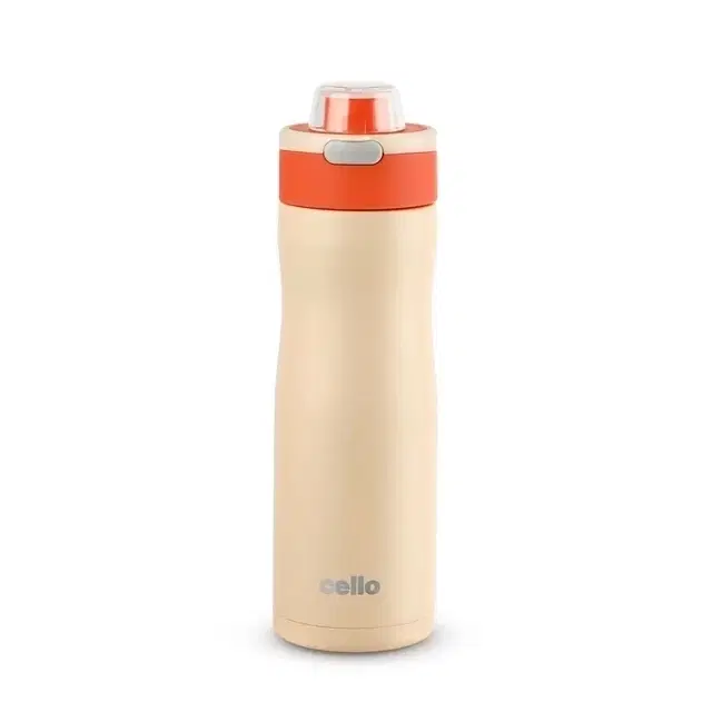 Cello Duro Hydrene Stainless Steel Bottle, 850 ml, Orange | Pack Of 1 | Leak-Proof Cap | Rust-Free Stainless Steel