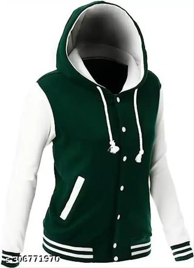 Full Sleeves Hoodie for Women (Black & White, M)