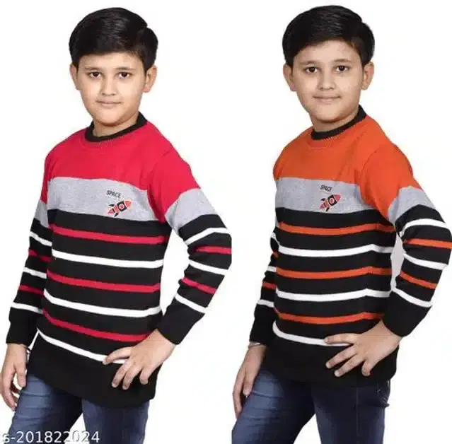 Woolen Sweaters for Boys, Pack of 2 (Multicolor, 9-10 Years)