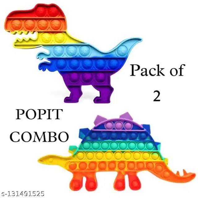 Silicone Pop It, Multicolor, Pack of 2