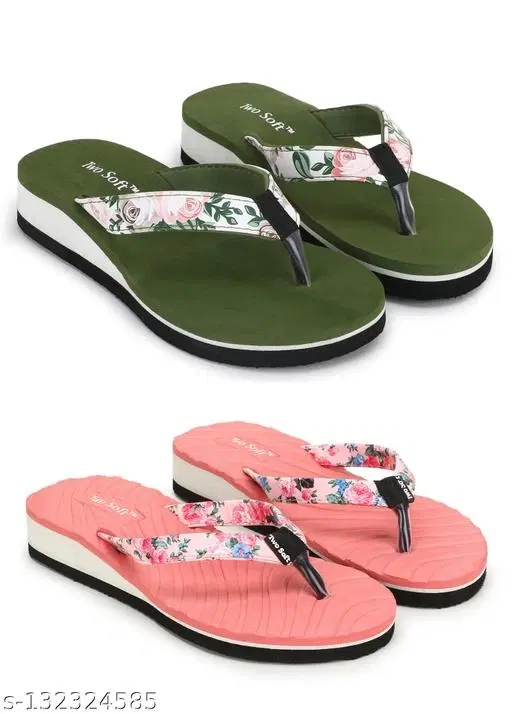 EVA Flip-flops for Women (Multicolor, 7) Pack of 2