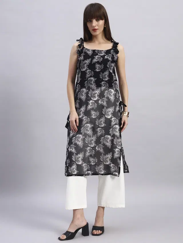 Summer Kurti for Women (Black, XS)