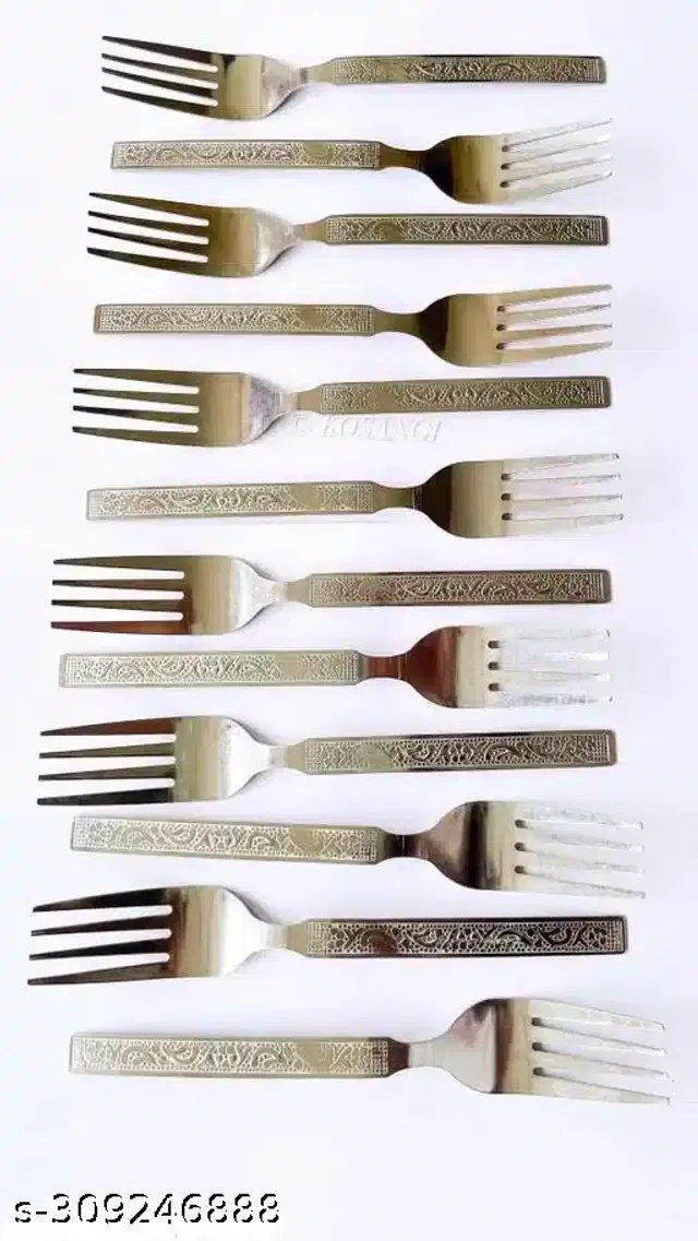 Stainless Steel Forks, Silver, Pack of 12