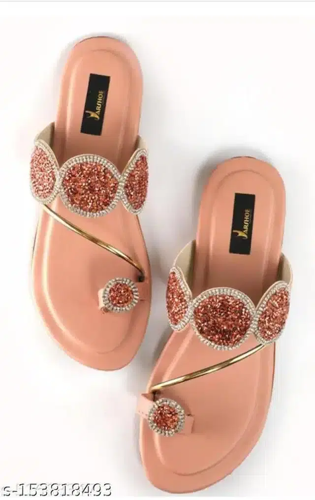 Flats for Women (Peach, 4)