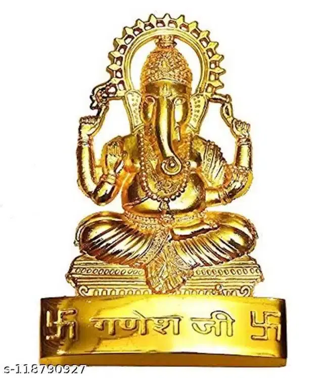 Brass Ganesh Ji Idol, Golden