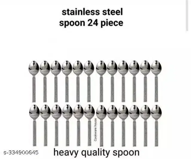 Stainless Steel Spoons, Silver, Pack of 24
